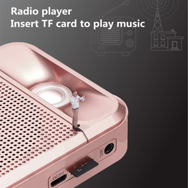 Rolton K700 Bluetooth Dubbelhögtalare Audiohögtalare Megafon Röstförstärkare (Roséguld)