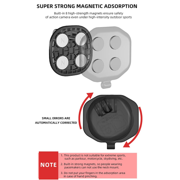 Sunnylife ZJ554 Magnetisk Bärbar Nacke Telefon Action Kamera Hållare