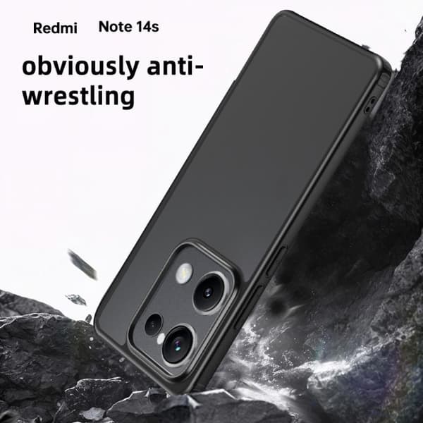 Redmi Note 14S 4G - Armor Clear TPU Hybrid PC Mobilskal Rosa