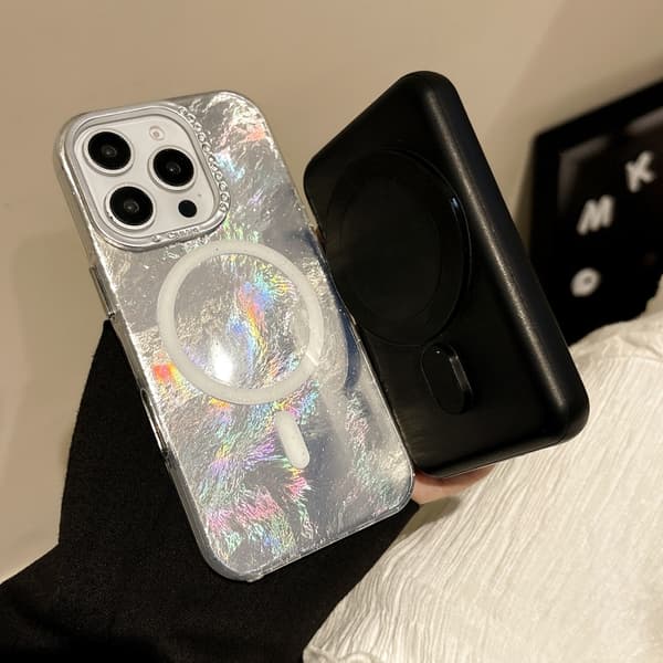 iPhone 16 Pro Tinfoil Textur MagSafe PC Skal Purpur