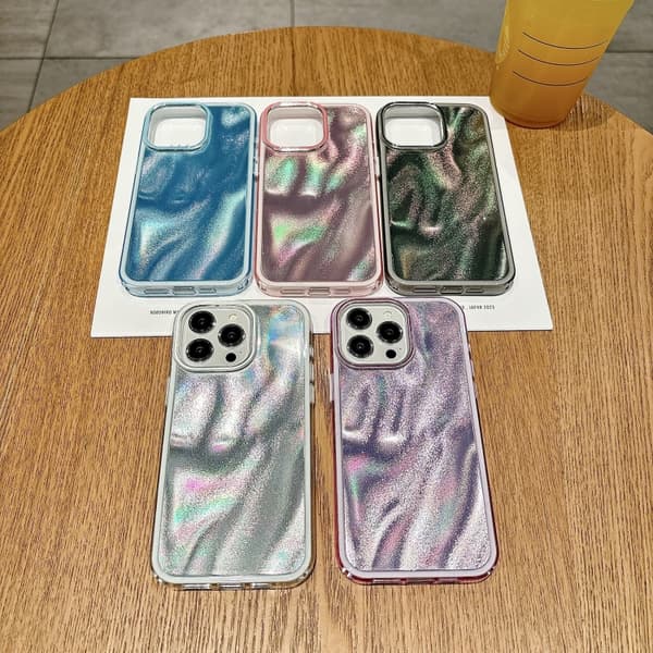 iPhone 16 Pro Max Quicksand Textur Glitter TPU Hybrid PC Skal Rosa