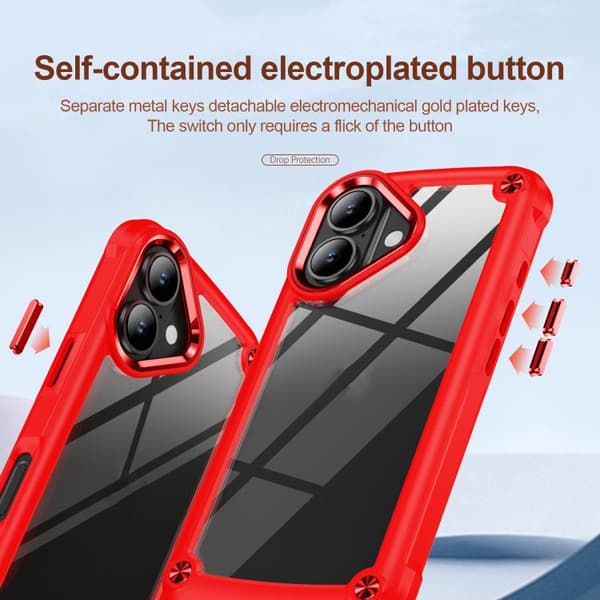 iPhone 17 Skal med TPU + PC Linsskydd Röd