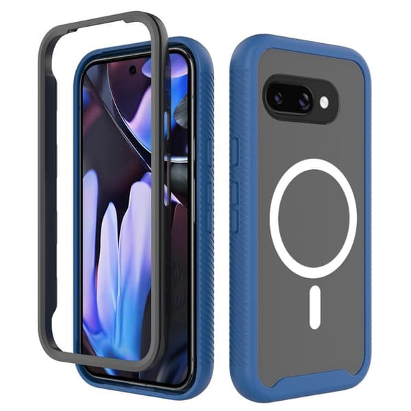 för Pixel 9a Skal - Starry Sky Solid Color MagSafe TPU Clear PC Telefonfodral Mörkblå