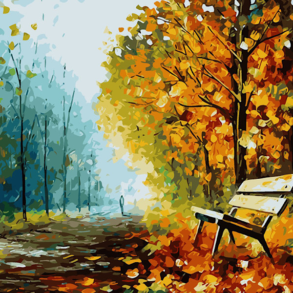 5D DIY Diamond painting - Höstlandskap