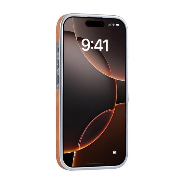 iPhone 16 Pro Max Fodral Pläterad Läderstruktur med Rotationsfunktion och MagSafe Hållare - Skal för iPhone 16 Pro Max Blå