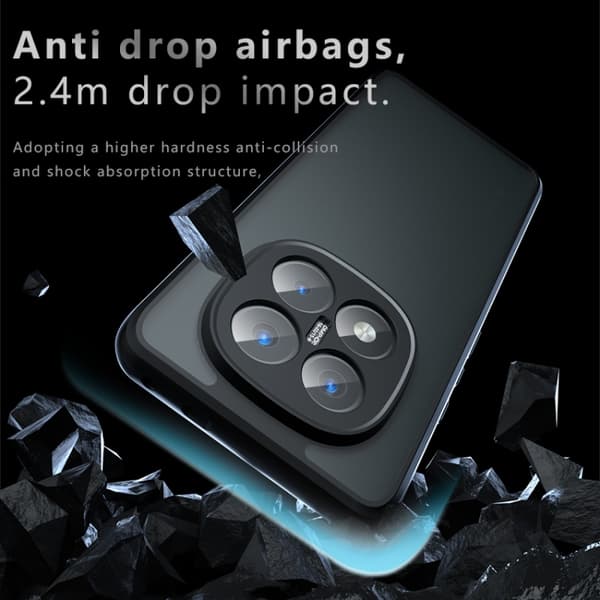 Redmi Note 14 Pro+ 5G - Armor Precise Hole PC Hybrid TPU Mobilskal Frostad svart