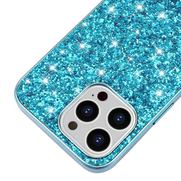 iPhone 16 Pro Glitter Powder Shockproof TPU Skal Svart