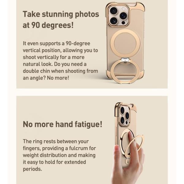 iPhone 18 Pro Max / iPhone 17 Pro Max Skal läderfodral med gränslös MagSafe-ringhållare Röd