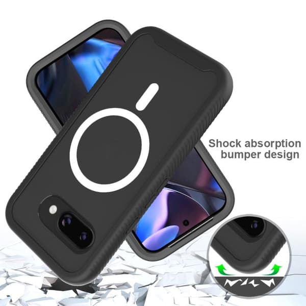 för Pixel 9a Skal - Starry Sky Solid Color MagSafe TPU Clear PC Telefonfodral Purpur