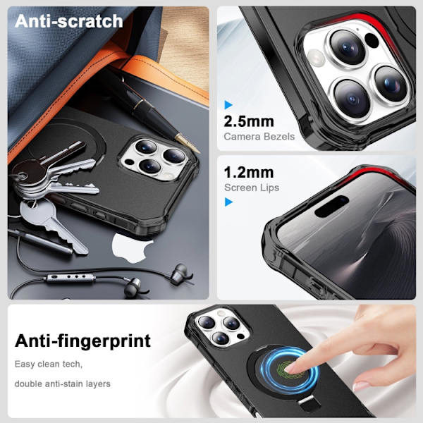 iPhone 16 Pro Max Solid Color Wave MagSafe Skal Svart