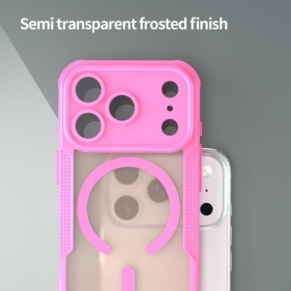 iPhone 18 Pro Max / iPhone 17 Pro Max Skal med Armor Glaze MagSafe Magnetisk Design Rosa