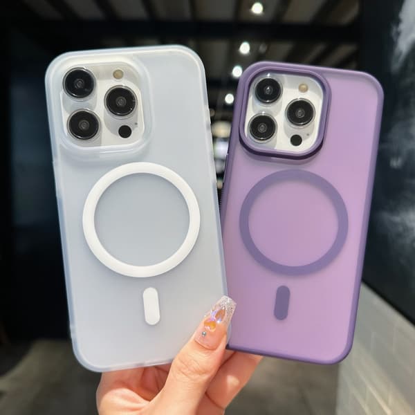 iPhone 16 Pro Transparent TPU Hybrid PC Magsafe Skal Blå