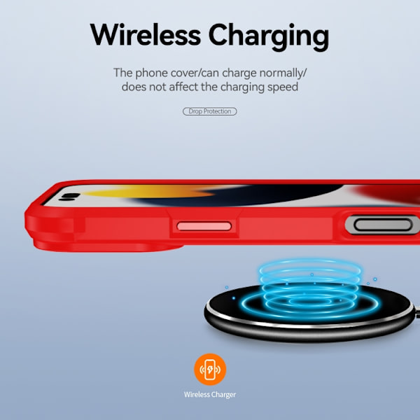iPhone 16 Pro TPU + PC Linsskydd Skal Röd
