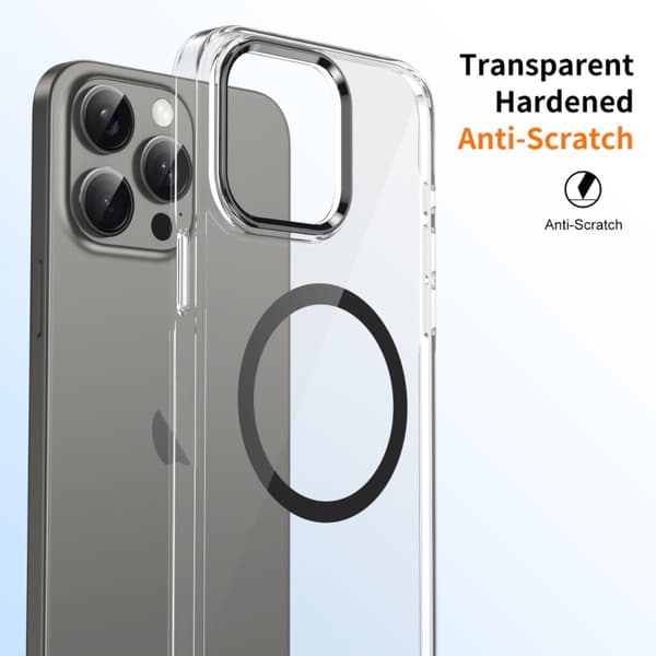 iPhone 16 Pro Max Ice Feel HD Transparent MagSafe PC Full Coverage Skal Svart