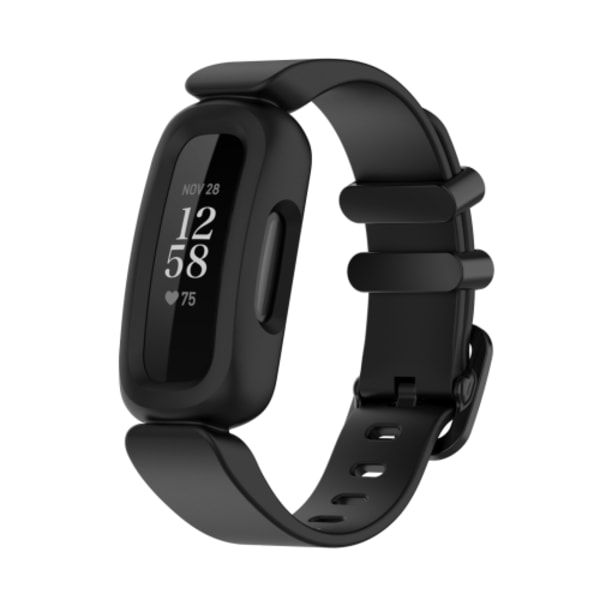 För Fitbit Ace 3 Silicone Integrated Watch Band Black