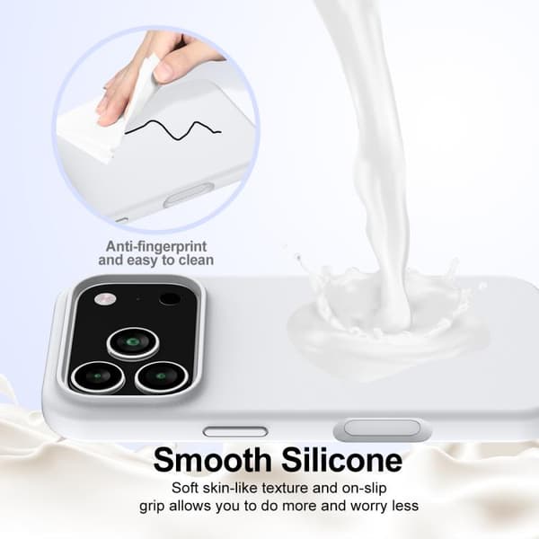 iPhone 18 Pro / iPhone 17 Pro Shockproof Silikon Skal med MagSafe Vit