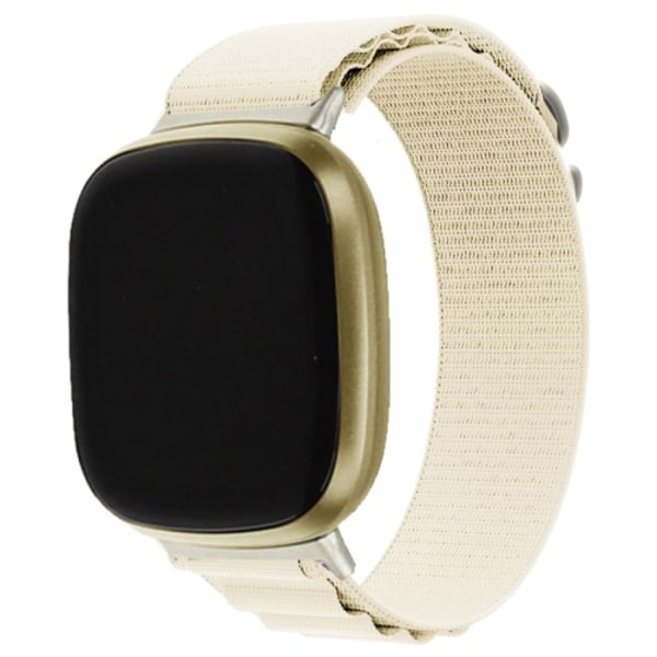 För Fitbit Versa 4 / Sense 2 Universal Loop Nylon Watch Band Starlight