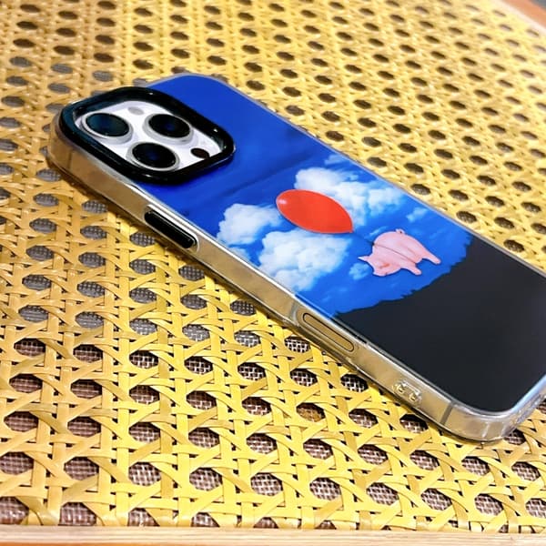 iPhone 16 Pro Max Dubbel Lager IMD Mönster TPU Skal Rosa orm