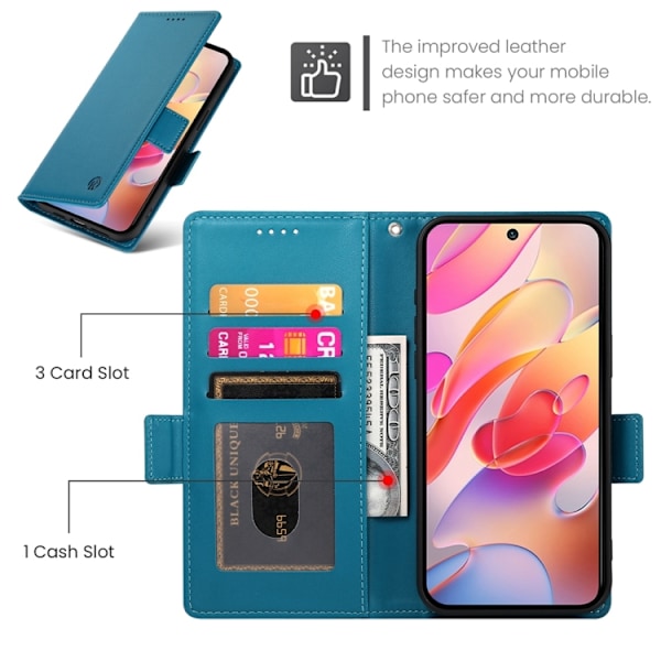 Samsung Galaxy A26 5G Skal med Magnetisk Frostad Läder och Sidobuckle Blå