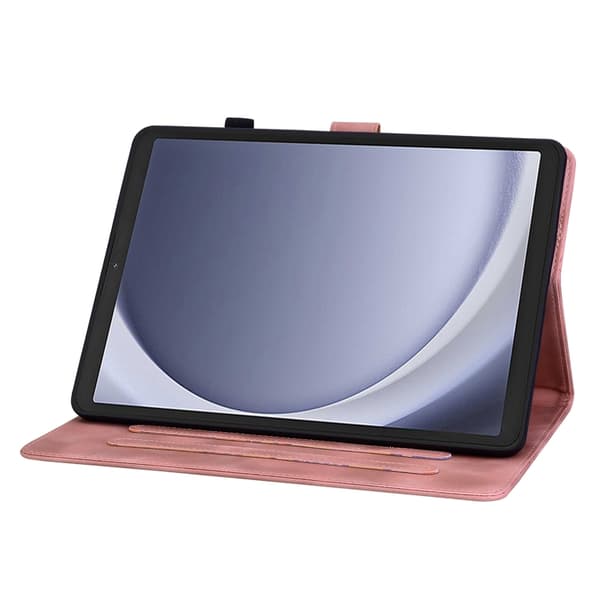 Samsung Galaxy Tab A9 / A11 Lily Prägelt Läderfodral Rosa