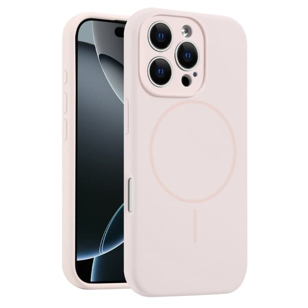 iPhone 16 Pro Fine Hole Liquid Silicone MagSafe Skal - Premium Skydd och Stil Rosa
