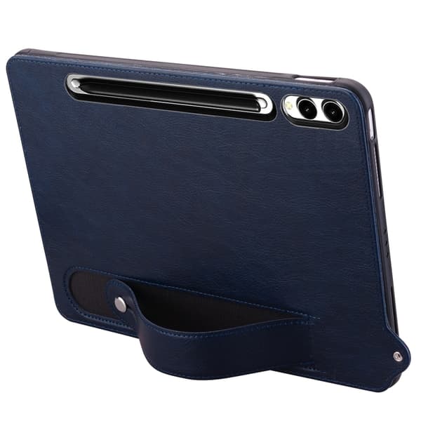 Samsung Galaxy Tab S10+/S9+/S8+ TPU Läderfodral med Handledsrem Mörkblå