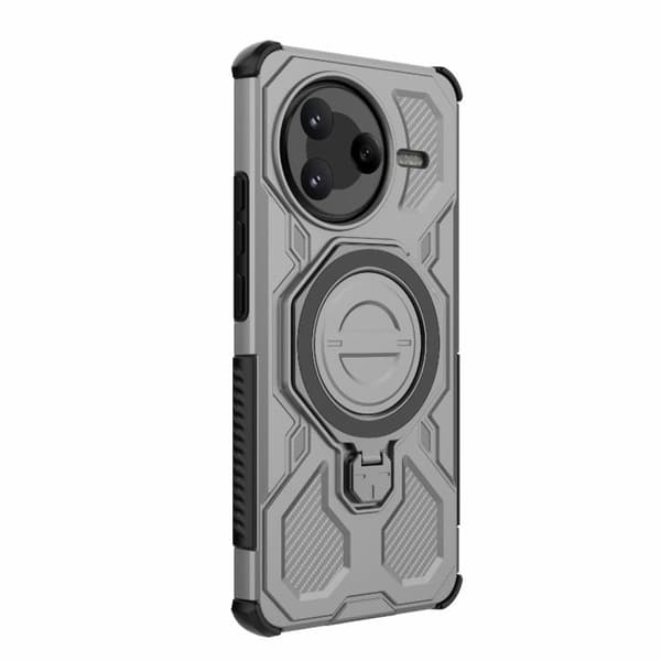 Redmi K80 J-20 - Solid Färgad MagSafe Magnetisk TPU+PC Mobilskal Grå