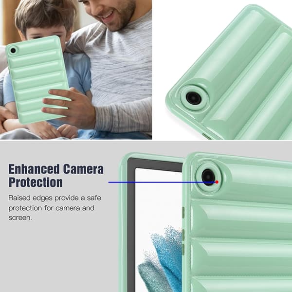 Samsung Galaxy Tab S7 T870 / S8 X700 Stötsäkert Skyddsfodral Eiderdown Kudde Grön