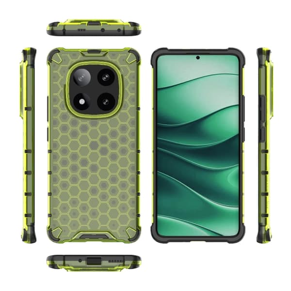 Redmi Note 14 Pro 5G - Honeycomb Stötsäker Mobilskal Grön