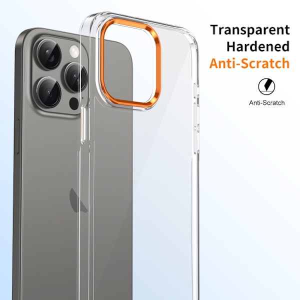 iPhone 16 Pro Max Skal HD Transparent PC med Full Coverage Orange