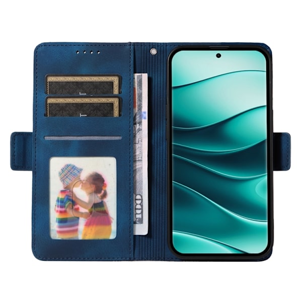 Redmi Note 14 Pro 5G / Note 14 Pro+ 5G - Prägad Rhombus Stjärnläder fodral Blå