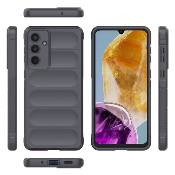 Samsung Galaxy M55 5G Skal Magic Shield TPU + Flanell Mörkgrå