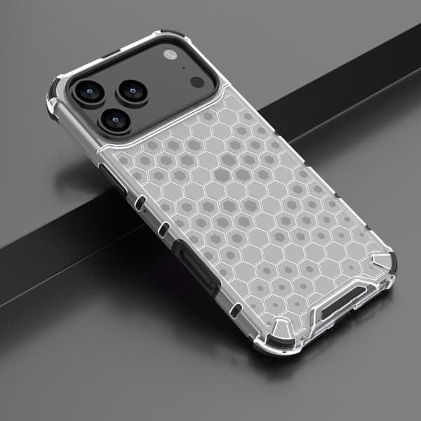 iPhone 17 Pro Max Skal med Honungskombination och Stötskydd Vit