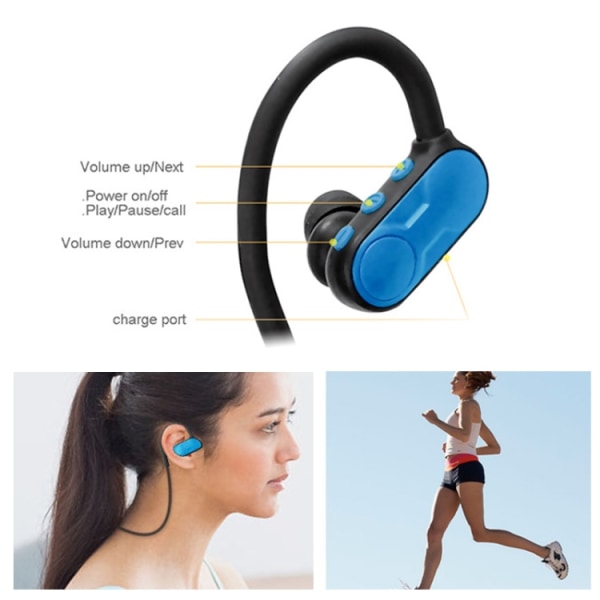 BTH-Y9 Ultralätta trådlösa V4.1 Bluetooth-hörlurar med mikrofon Blå