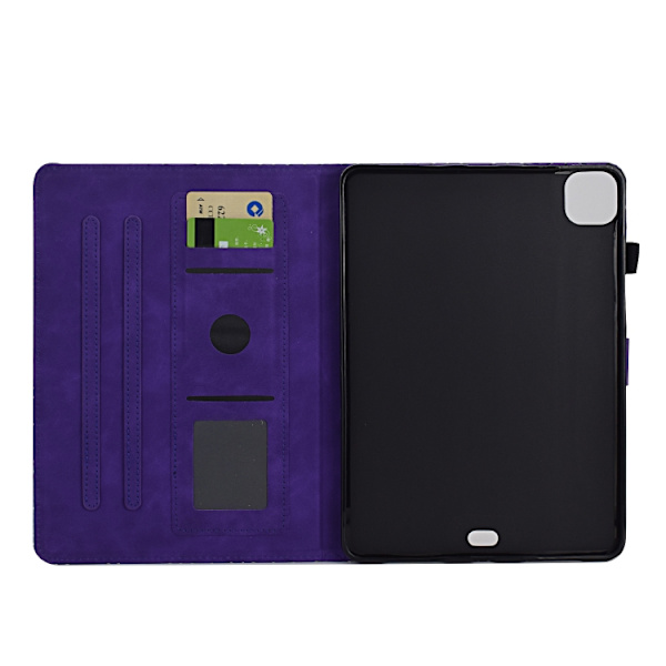 iPad Pro 11 2024 Skal i Rhombus TPU Smart Läderfoder Purpur