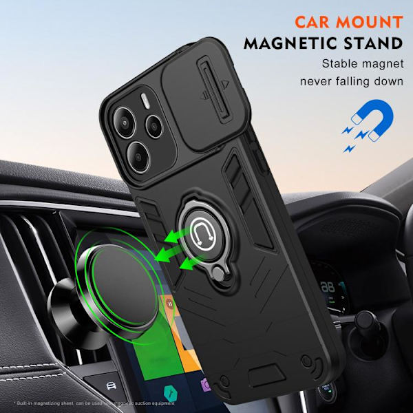 Redmi Note 14 4G - Camshield Ring Holder fodral Svart