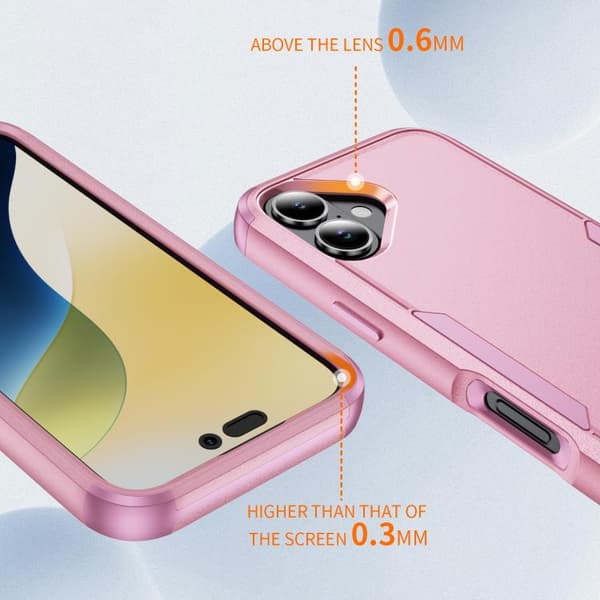 iPhone 17 Skal - TPU + PC, Stötabsorberande Rosa