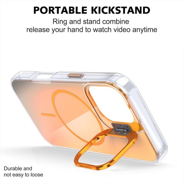 iPhone 17 Skal med Gradientfärg och Kickstand för MagSafe Orange