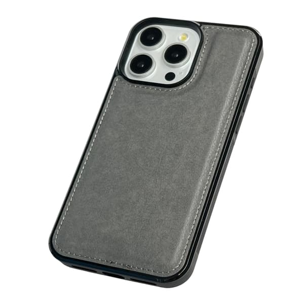 iPhone 16 Pro Max Cowhide Textur Skal - Elegant och Hållbar Mobilskydd Grå
