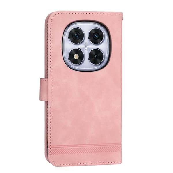 Redmi Note 14 Pro 4G - Dierfeng Dream Line TPU Hybrid PU Läderfodral Rosa