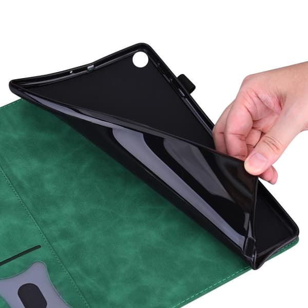 Samsung Galaxy Tab S10 FE+ Stötsäker Läderfodral Grön