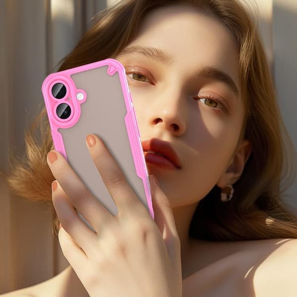 iPhone 17 Skal - Armor Glaze PC Hybrid TPU Rosa