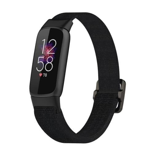För Fitbit Luxe justerbart elastiskt watch i nylon Black