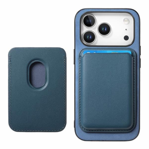 iPhone 18 Pro Max / iPhone 17 Pro Max Retro Magsafe Kortväska PU Bakskal Blå