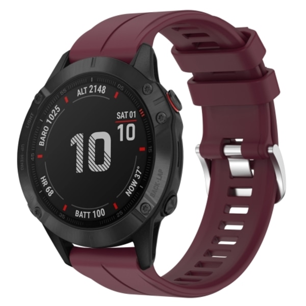 För Garmin Fenix ​​6 Pro GPS 22mm enfärgad watch Burgundy
