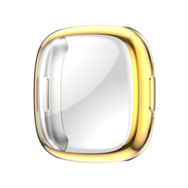 För Fitbit Versa 4 Shockproof TPU Protective Watch Case Gold