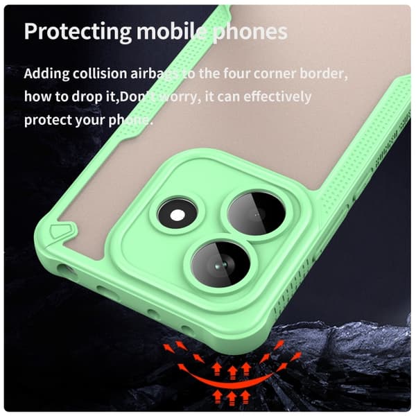 Redmi Note 14 5G - Armor Glaze PC Hybrid TPU Mobilskal Grön