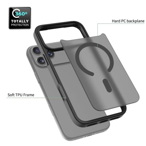 iPhone 18 Pro Max / iPhone 17 Pro Max Skal - TPU Hybrid PC med MagSafe Svart