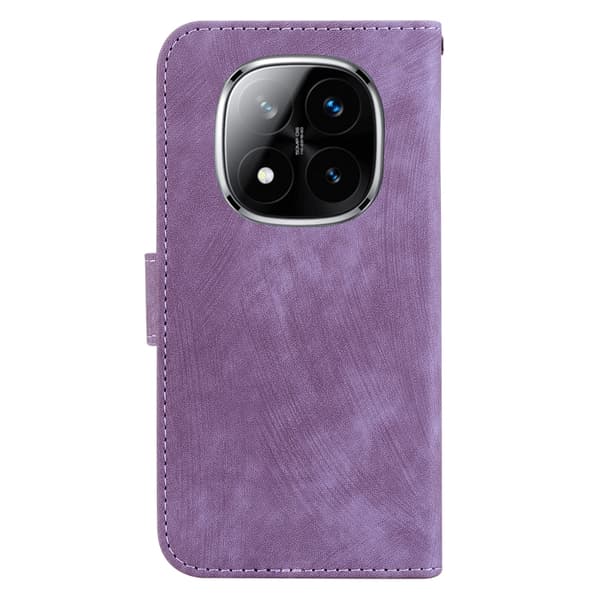Redmi Note 14 Pro / Note 14 Pro+ 5G - Litet Tiger Prägad Läder fodral Purpur