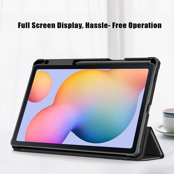 Samsung Galaxy Tab S6 Lite 3-Fold Smart Läderfodral Svart